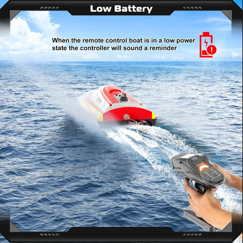 2.4Ghz RC Speed Boat With Dope 390 Motor, Water Cooling System, Auto Self Righting in low power mode on water