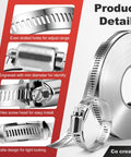 Cut To Fit Stainless Steel Hose Clamps Kit With 32.81 Ft Metal Strap And 20 Fasteners Worm Gear Drive Clamp details