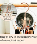 Rotating Rose Gold Closet Hangers For Bras Tanks Belt Ties 360 Degree Swivel Hook Multi Purpose Wardrobe Storage System in laundry kitchen.