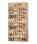 Portable Shoe Rack Organizer For Closet And Entryway, The Go To 10 Tier Sneaker Storage Cabinet With Magnetic Clear Door, full view