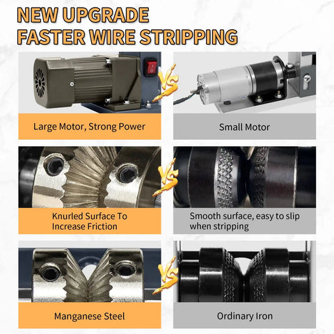 Automatic Wire Stripper Machine For Fast Copper Wire Recycling 25W Electric Cable Stripper features comparison chart