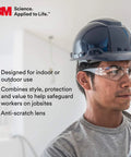 Worker wearing Virtua Lightweight Safety Glasses For All Day Eye Protection With Wraparound Coverage ANSI Z87 at construction site