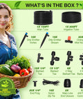 Drip Irrigation System Kit For 300 Feet With 100 Feet Of Half Inch Tubing And 200 Feet Of Quarter Inch Tubing Fittings