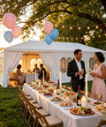 Outdoor event with 10x30 Ft Party Tent Heavy Duty Outdoor Canopy With 8 Removable Sidewalls For Backyard Patio Events Weddings Barbecue