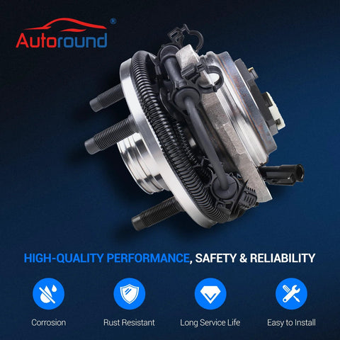 Autoround front wheel bearing and hub assembly, 2-pack with ABS, for 5-lug 4WD; fits 98–00 Ford Ranger and Mazda B4000.