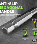 Angled side view of five-piece 3/16-inch masonry drill bit set with carbide tips and hex shank for concrete