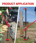 Heavy Duty Workhorse 3 Ton Off Road Ratcheting Farm Jack With 6600 Lb Capacity used with truck and fence post