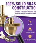 Easy Connect Garden Hose Repair Kit With Barbs And Integrated Male Quick Connector, solid brass construction, hose clamps