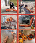 Zero Hassle Portable Fume Extractor And Hardcore Dust Extraction Fan With Adjustable Duct For Workshop Ventilation displaying flexible hose and fan.