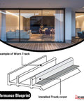 Stainless Steel Sliding Glass Door Track With Screw-Down Lower Inverted V Bottom For Sliding Screen Doors.