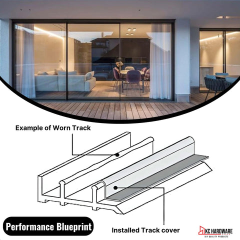 Stainless Steel Sliding Glass Door Track With Screw-Down Lower Inverted V Bottom For Sliding Screen Doors.