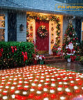 Color Changing Christmas Net Lights RGB 204 LED Mesh For Outdoor Decor 9.8x6.6 Ft with Remote 35 Colors shown on wet yard