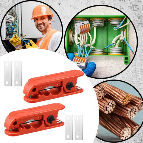 Two Piece LCP-240 Wire Stripper Set With Ten Blades, Heavy Duty Cable Stripping Tool For AWG 12 To 4/0 Cables, Battery And Welding Wires