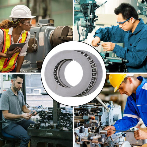 Sick 10 Pc Thrust Needle Roller Bearings Plus Flat Metal Axial Bearings For High Accuracy Power Transmission On Milling Machines And Lathes Handling Heavy Duty Gear Handles Pressure Perfectly And Looks Legit And Saves Cash On Cheap Fixes Later. 10-piece silver thrust bearings