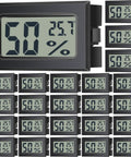 24 Pack Mini Digital Hygrometer Thermometer Indoor Humidity Monitor Temperature Humidity Gauge With Fahrenheit Readout For Greenhouse Garden Cellar Closet Easy At A Glance And Real Time Environmental Tracking black digital sensor display