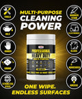 Heavy Duty Multi Purpose Wipes For Tools Hands Glass And Stainless Steel Pre Moistened Streak Free Extra Strong Cleaning Wipes