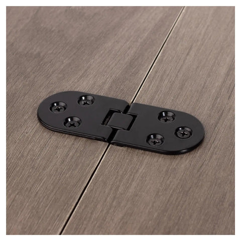 Rounded Corner 180 Degree Foldable Screw On Hinge on wood panels
