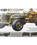 Jeep Willys MB 1/35 Scale 4X4 Military Vehicle Model Kit With Driver Figure And Decals For Five Vehicles, WWII Era Replica Box