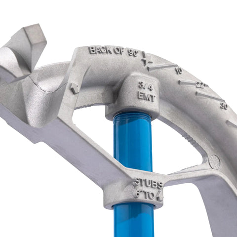 Heavy Duty 3/4 Inch Emt Electrical Conduit Bender By Ideal, heat treated head showing raised markings for precise tube bends.