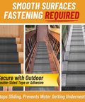 Outdoor Bullnose Stair Treads Heavy Duty Non Slip Mats For Concrete Brick And Textured Steps With Wrap Edge Grip in use