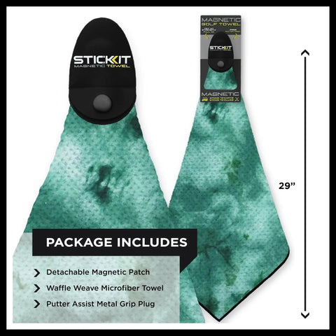 Heavy Duty Magnetic Golf Towel With Top Tier Neodymium Magnet For Carts And Clubs 29 inch waffle weave microfiber towel.