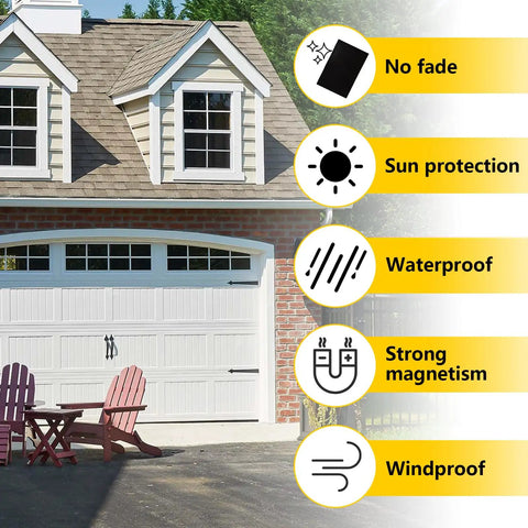Garage with 32 Pack Two Car Garage Magnetic Panels Kit With Faux Window Sheets For Metal Doors Decor Easy Peel And Stick