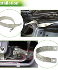 Installation of Heavy Duty Engine Ground Straps Kit With Braided Ground Wires For Battery Starter Chassis And Frame, 315 Amps, 1/0 AWG