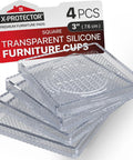 Square Anti Slip Furniture Pads Straight Up Gotta Keep Heavy Tables Locked Down Clear Protective Covers 3 inch silicone cups 4 pack