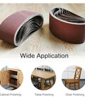 Professional 1X30 Sanding Belts Aluminum Oxide Abrasive Strips heavy duty cloth backing for cabinet, table, and chair polishing.