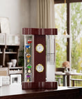 4 In 1 Indoor Weather Station With Glass Galileo Thermometer Fitzroy Storm Glass Precision Quartz Clock and Hygrometer on table