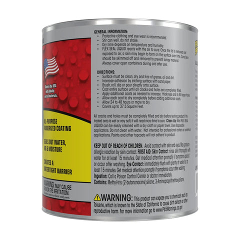 Side view of Liquid Rubber Coating Sealant For Roofs Basements RVs And Trailers Waterproof Flexible Breathable UV Resistant 32 Oz.