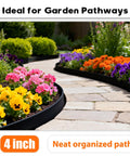 Super Handy 4 Inch Tall Landscape Edging Kit With 120 Feet Of Flexible Garden Border creating curved pathways
