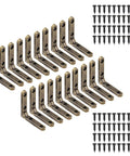 Heavy Duty 90 Degree Small Hinge Set For Wooden Boxes And Miniature Furniture Craft Projects Jewelry Cases Cabinets And Drawers Includes 20 Sets With Screws For Easy Installation
