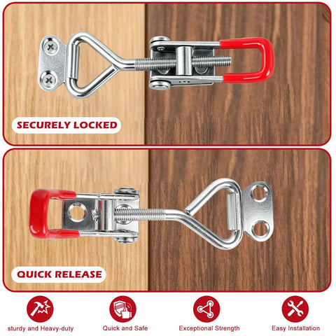 Beefy Heavy Duty Toggle Latch Clamp Set 6 Pack 330 Pound Capacity Zinc Plated Steel Quick Release Adjustable Closure Detail