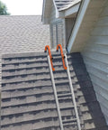 Two Pack Heavy Duty Roof Ladder Hook With Wheel And Rubber Grip T Bar Extension Ladder Stabilizer For Roof Access on shingles