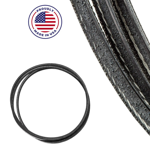 USA Made Drive Belt For TurnCrafter Commander 10 Inch Variable Lathe Replacement Belt Built Tough For Home Shop Projects And Small Shops Durable High Quality Lathe Accessory With Easy Fit, black belt close-up