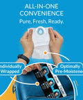 Front view: iCloth large screen cleaning wipes for electronics, individually wrapped and pre-moistened (100 wipes).