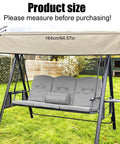 Swing Canopy Replacement Cover For Outdoor Porch And Patio 64.57 By 44.89 By 5.9 Inches Waterproof Windproof Sunshade Beige shown on frame