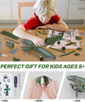 Child assembling Metal Aircraft Building Kit For Kids 8 To 12 258 Piece STEM Construction Set With Nuts Bolts Screwdriver Wrench