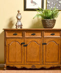 Wooden cabinet with Oval Birdcage Cabinet Knobs Set, 12 Pack Iron Drawer Pulls in flat black finish installed on doors and drawers.
