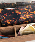 Thick File Folders Set Of 6 With Tortoise Print For Office And School Organizer For Letter Size Docs in wooden holder