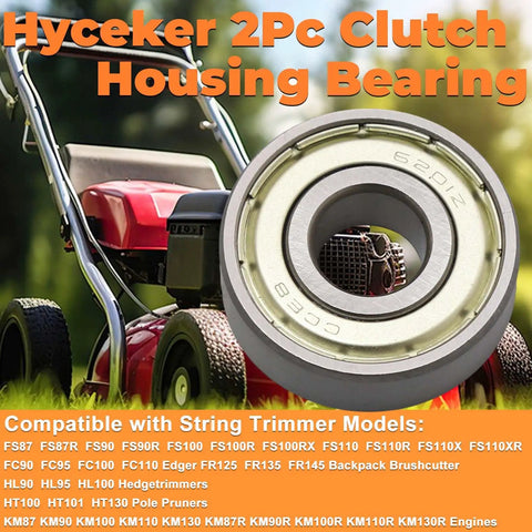 2 Pack Clutch Housing Bearing For Stihl Trimmers And Edgers Grooved Ball Bearings Fit FS87 FS90 FS100 FS110 FC90 FC95 FC100 FC110 FR125 FR135 FR145 HL90 HL100 HT100 Hedgetrimmers Durable Replacement Kit For Smooth Starts And Less Downtime., metal bearing close-up