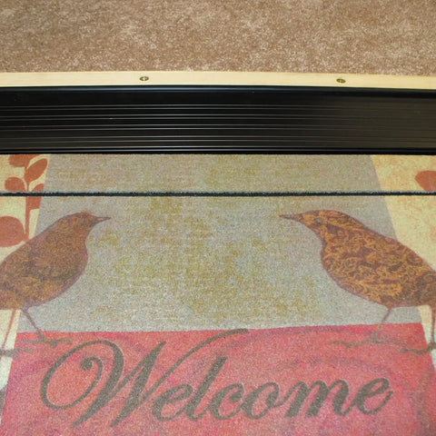 Adjustable Aluminum And Hardwood Threshold Kit With Bronze Finish For 36 Inch Doors above decorative welcome mat