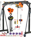 Heavy Duty Gantry Crane 2000 Lbs Portable Electric Hoist And Trolley With Remote For Garage And Workshop Adjustable Eight And A Half Feet Wide Frame