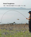 Person demonstrating flexibility of heavy duty aluminum tent poles replacement set for go to camping quick repair pre assembled rods.