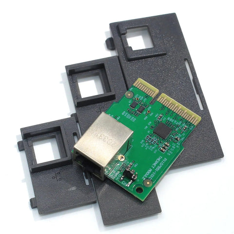Heavy Duty Wired Ethernet Module For Zebra ZD421 ZD411 ZD611 Label Printer, green circuit board with metal connector and black casing.