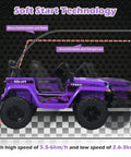 Purple Kids Ride On Car Truck 12V Battery Powered Electric Vehicle With 2.4G Remote Control, soft start diagram