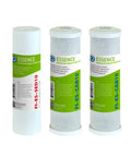 High Capacity Pre Filter Kit For Essence Series RO Water System Stages 1-3 Includes 5 Micron Sediment Filter And 10 Micron Carbon Block Filters