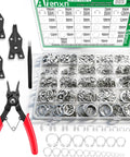 304 Stainless Pro Grade Snap Ring Kit With 502 C Clips And 300 E Clips, 31 Sizes From 1.5Mm To 28Mm, Includes 5Pcs Snap Ring Plier And 1Pcs Tweezer