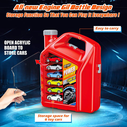 Ultimate 2 Car Race Track Set With Two Cars, 2 In 1 Reconfigurable Track System And Rad Storage Box, car storage container